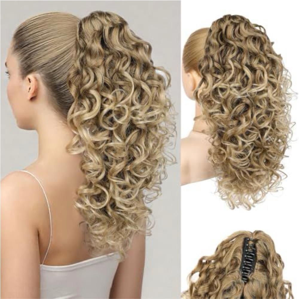 Blonde Curly Clip-In Ponytail Extension - Natural Blonde